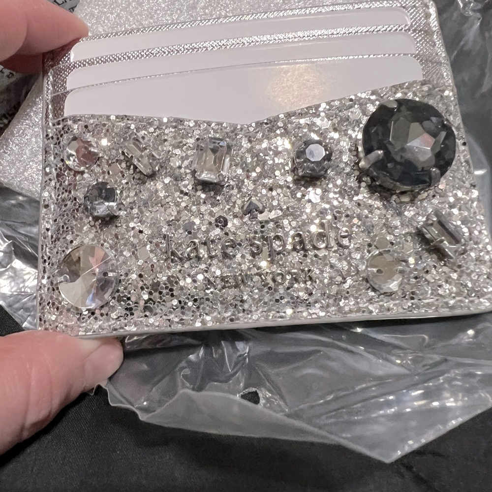 Kate Spade Tinsel Jeweled Small Slim card holder